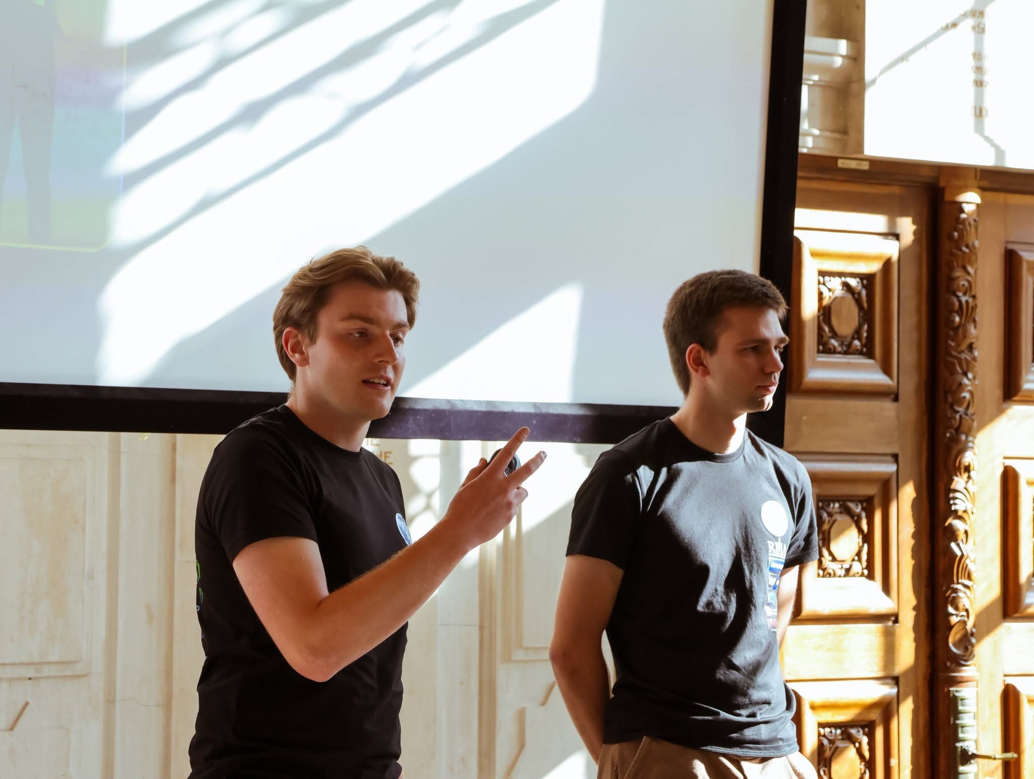 Presenting a guest lecture on rocketry